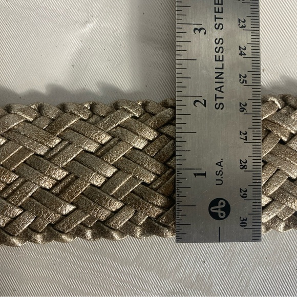 Metallic gold-tone braided Faux leather Wide belt Boggit 00 size 32 - Picture 11 of 11